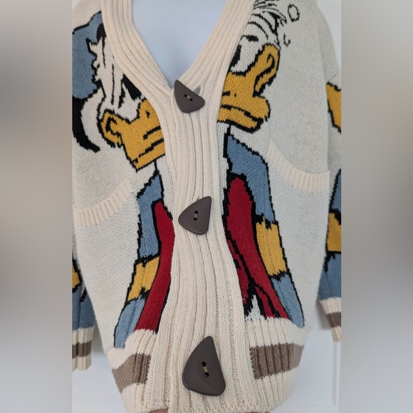 Donald Duck Graphic Cardigan Sweater | Oversized Knit | Disney Inspired | M/L - Picture 4 of 7